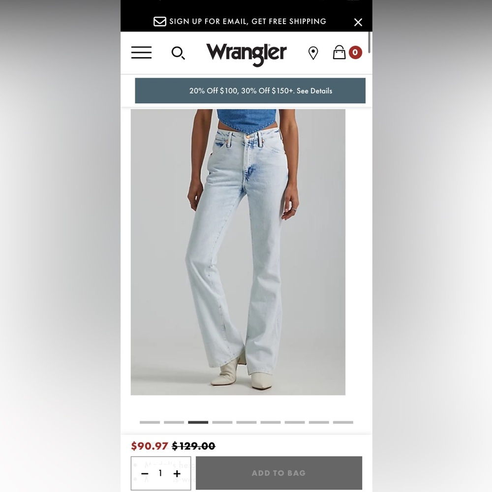 Wrangler jean wide leg pants